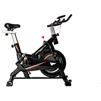 Bicicleta Spinning Estática para Interior Fitness | Ajuste de resistencia sin niveles | Monitor digital y asas de…